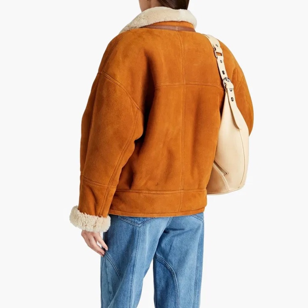 SANDRO Royal 100% Shearling Leather Jacket - Picture 3 of 14